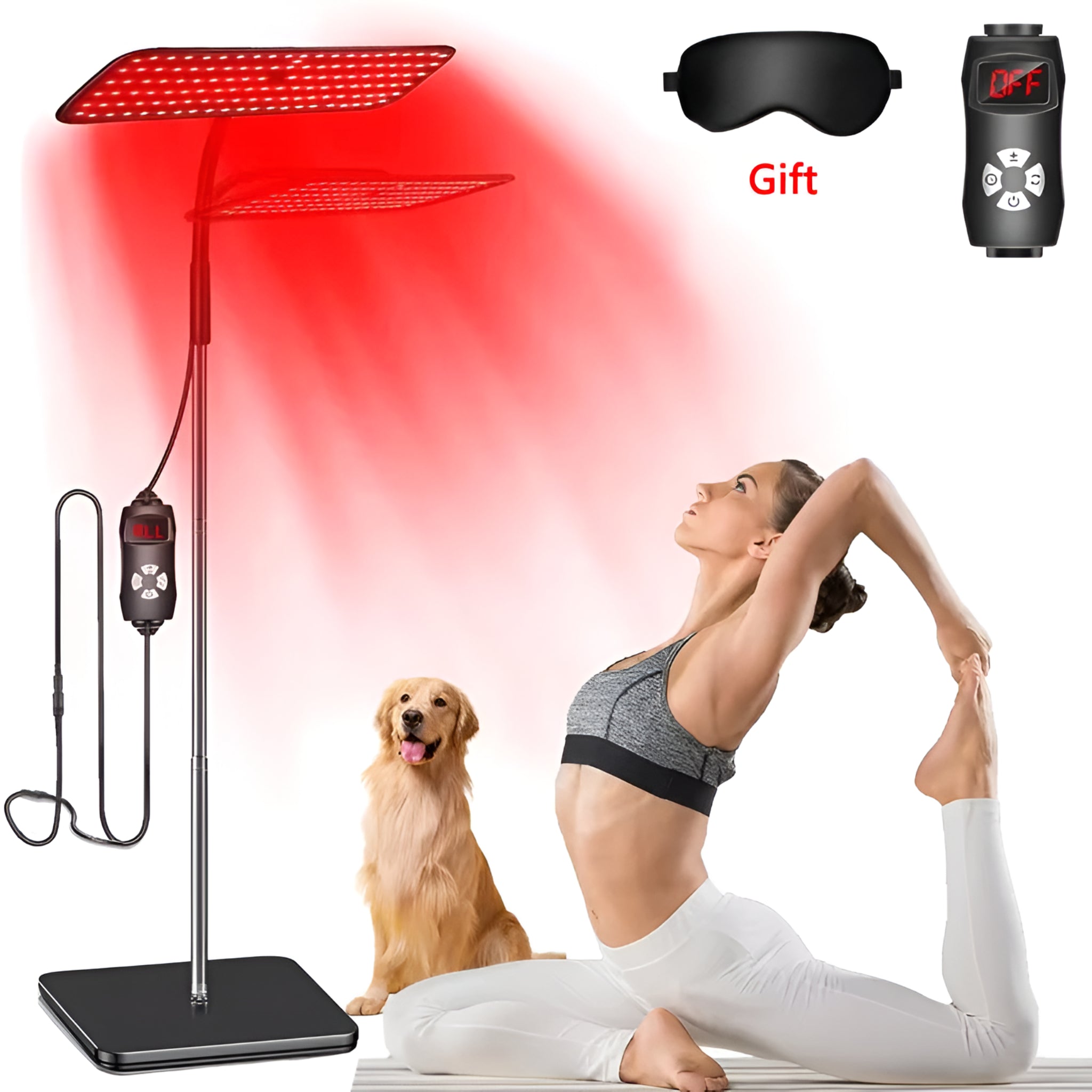 660Nm 850Nm near Infrared Light Panel Red Light Lamp with Timer Face and Body Home Use Relief Pain Device with Adjustable Stand